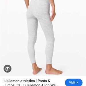 Lululemon Align Legging 25” | White/Gray Stripped | Size 2